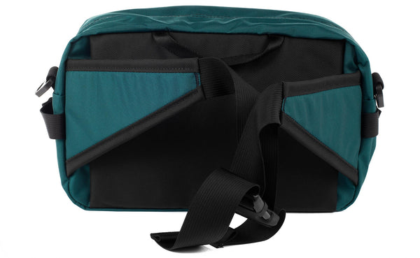 The LGD in Seapine. Back view, showing the hide-away padded hip belt.